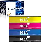 Rendement de la page : lot de 4 cartouches noires 913A : env. 3500 pages ; cartouches couleur 913A (cyan/magenta/jaune) : environ 3000 pages (A4 à 5 % de couverture) ; optez pour les cartouches d'encre Jagute, vous obtenez le même rendement élevé que les cartouches d'origine à moindre coût (l'emballage peut varier)