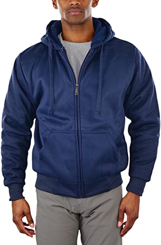 Image of ToBeInStyle Men's Polar Fleece Long Sleeve Zip Up Kangaroo Pocket Cold Weather Hoodie Jacket