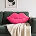 AELS 3D Large Lips Throw Pillows, Soft Decorative Love Pillows, Velvet Cute Pillow, 24 x 12 inches for Couch, Sofa, Bed, Living Room, Bedroom, Vivid Pink