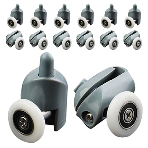 Rodillos puerta ducha con ruedas deslizantes resistentes de vidrio 2