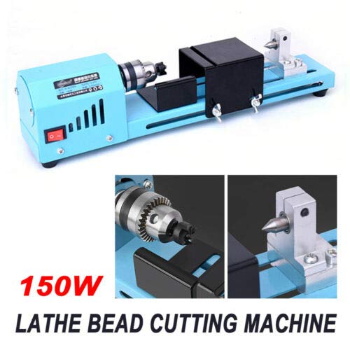 Mini Lathe Beads Polisher Machine DIY CNC Machining Lathe Small Metal Lathe Standard Set Wood DIY Tool for Table Woodworking & Handiwork Craft 7000 RPM