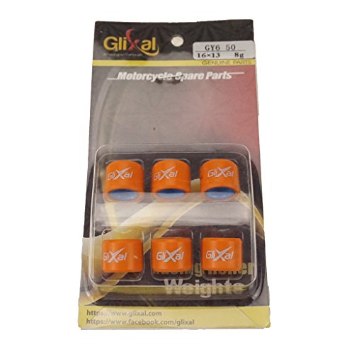 Glixal Atks-04013 16X13Mm High Performance Racing Variator Roller Weights Set 139Qmb Gy6 50Cc - 100Cc Scooter Moped Atv (8 Gram) #TOP1