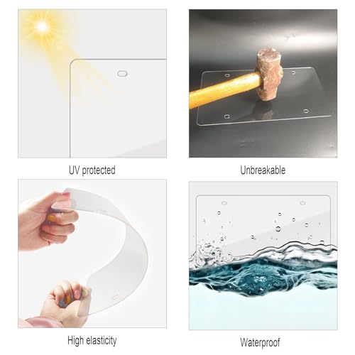 image for Aootf License Plate Covers- Clear Flat License Plate Protector, Unbrea