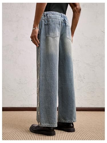 Verdusa Men's Vintage Straight Leg Jeans Streetwear Denim Pants with Pockets3