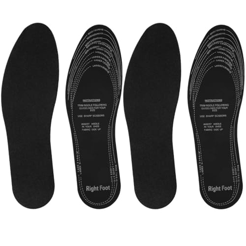 OMBRISA Breathable Shoe Latex Insole 2 Pairs, Memory Foam Inserts Cut to Size, Shoe Repair, Replacement Shoe Insole for Women Men for Sports Running Shoes (Black, One Size (EUR36 to 46))