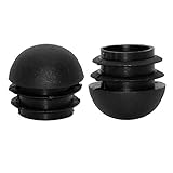 Flyshop 16 Pack 1-Inch Black Plastic End Caps 25mm Round Tube Inserts Furniture Glides for Tables and Chairs (Fit 1' / 25 mm OD Tube)