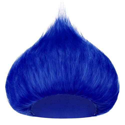 Image of Geyoga 1 Pcs Funny Wig Crazy Hair for Halloween Party,Royal Blue | Funny Colorful Wig Adults Use, Unisex Funky Hairband, Halloween Mardi Gras Cosplay Costume Party Accessories