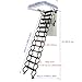Banfluxion All Black Retractable Folding Stairs 13 Steps Ti-Mg Alloy Attic Extension Ladder Ceiling Pulldown Attic Ladder with 10.5 ft Vertial Height and 31.5 x 35.43 in Open Size