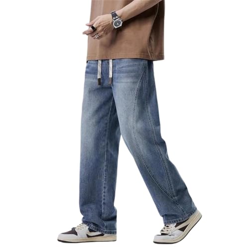 Men's Straight-Leg Relaxed Fit Jeans Wide-Leg Comfort Denim Pants
