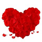 Aldeepo 1000 Pcs Artificial Rose Petals for Romantic Night, Fake Rose Flower Petals for Wedding, Par