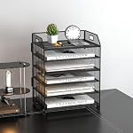 6 Tier Desk Organizer, Heavy-Duty Thick Metal Letter Tray Organizer, Large Capacity Desktop File Organizer for Heavy Files, Easy to Assemble for Home, Office & Classroom,Black - Image 2