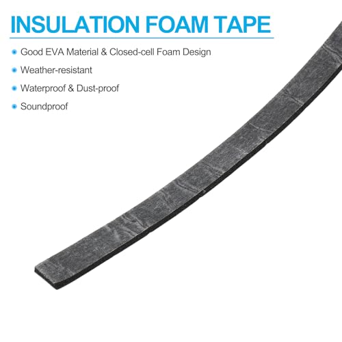 Image of PATIKIL 3 /8 inch W x 1 /8 inch T x 16.4Ft Double Sided Foam Tape, EVA Multipurpose Self Adhesive Weather Sponge Stripping for Home Decorations, Card Scrapbooking DIY Craft Project, Black
