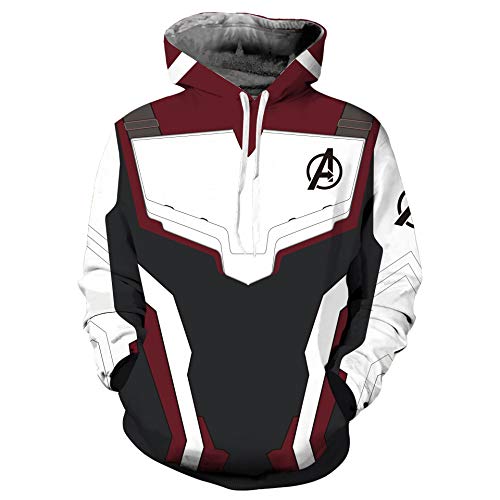 Avenger's Endgame Hoodie Quantum Realm Cosplay Costume 3D Print Zipper Jacket Pullover Sweatshirt (C, M)