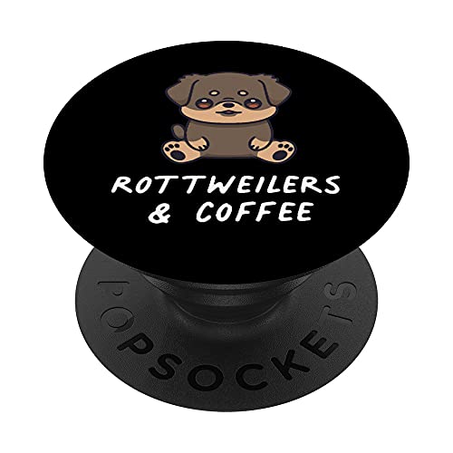 Rottweilers & Café Kawaii Dog Cachorro Perro Dueño del perro PopSockets PopGrip Intercambiable