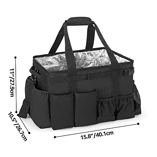 Hodrant Large Grill Utensil Caddy With Paper Towel Holder, Outdoor Picnic Bag Organizer For Bbq Supplies Tool, Tailgating Accessory Basket Camping Gear Must Haves For Cook Essentials, Black, Bag Only #TOP5