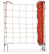 horizont Schafzaun 50m lang, 90cm hoch - Schafnetz mit 14 Pfählen - elektrisch mit Doppelspitze -...