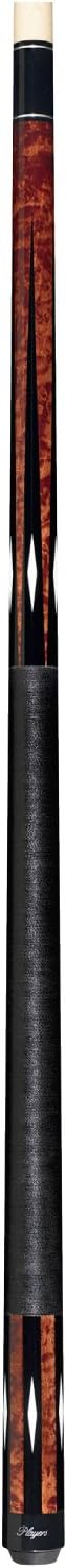 Players G-3350 Graphic Antique-Stained Birds-Eye Maple with White Poly Diamonds and Skinny Black Points Cue