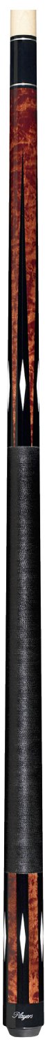 Players G-3350 Graphic Antique-Stained Birds-Eye Maple with White Poly Diamonds and Skinny Black Points Cue, 20.5-Ounce