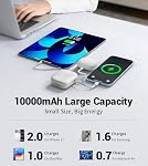 TONEOF 10000mAh Chargeur portable Mini Banque d'électricité, banque d'alimentation de poche PD 22.5W Chargement rapide avec 2 Câbles, Cell Phone Portable Power Banks Batterie Compatible avec iPhone 17/16/15/14 Pro MAX