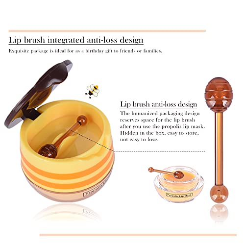 Freeorr 2Pcs Bee Balm Lip Balm Honey Pot, Bee Balm Sleeping Lip Mask Overnight 24Hr Repair Lip, Moisturizing Lip Mask Bee Balm Lip Balm With Wand, Hydrate And Nourish Prevent Dry And Chapped Lips Lip Scrubs Exfoliator #TOP3