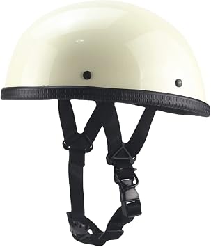 Lightweight Beanie Motorcycle Half Helmet DOT Approved, German Style Motorcycle Half Shell Helmet Skull Cap for Men Women,Retro Open Face Helmet for Cruiser Chopper Moped Scooter ATV