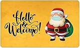 Fácil de limpiar y mantener: simplemente toca el felpudo decorativo de Navidad o utiliza una escoba, la aspiradora puede eliminar la mayor parte del polvo de la alfombrilla. No se decolora ni se deforma.