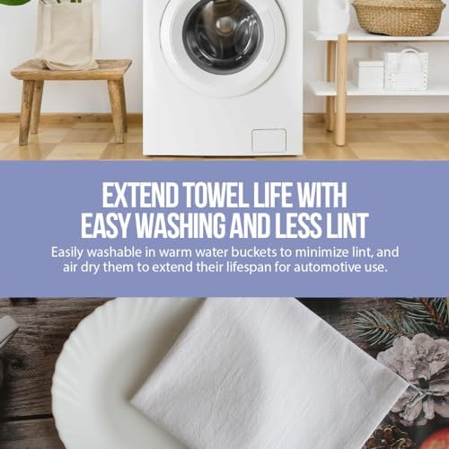 WHITEWRAP Flour Sack Towels| Tea Towel for Crafts| Kitchen Dish Cotton Blank Towel for Embroidery|Baking Bread Proofing Linen Cover| Thick Absorbent Quick Dry| 7 Pack 33