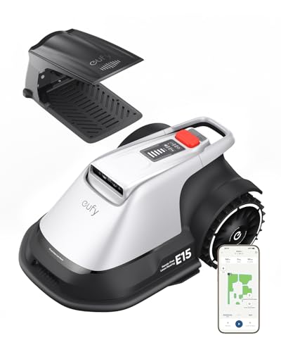eufy E15 Mähroboter ohne Begrenzungskabel, Keine Signalausfälle, Kein RTK, TrueVision Technologie, Smart-Navigation, Garten bis 800m², Präzisionsrandschnitt, Hindernisvermeidung, App-Steuerung