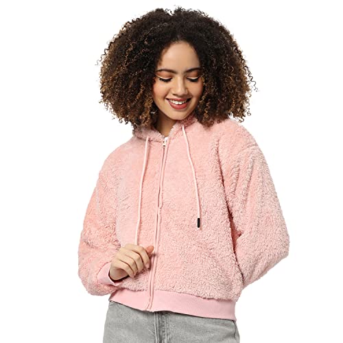 Image of Campus Sutra Women's Cotton High Neck Sweatshirt