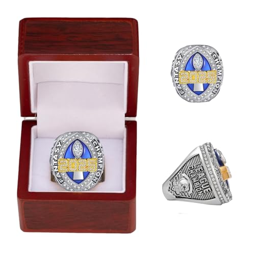 Housunzi Réplica do anel dos campeões de Fantasy Football 2025 - anéis do campeonato FFL - lembranças da liga de rugby - ornamentos de clubes de escritório - presentes para fãs de desporto, 13#