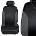 BDK Simply Covered – Accent Car Seat Covers & Steering Wheel Cover – Polyester Comfort Cloth (Gray)