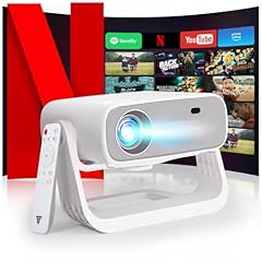 Wielio 2025 New Smart Projector Built-in Apps, Android 11, Native 1080P 4K Supported WiFi 6 Bluetooth 5.2, 28000 Lumens, Low Fan Noise (<30dB), Home Cinema Projector for iOS/Android/PS5