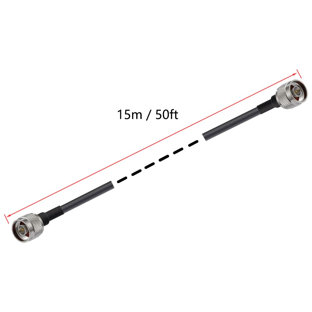 Vecys N a N Jumper N maschio a N maschio cavo coassiale a bassa perdita VLMR400 49.2FT/15M per 3G 4G 5G LTE Antenna Ham Radio GPS WiFi