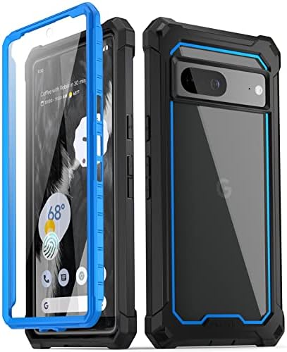 Poetic Guardian Series Case Designed for Google Pixel 7 5G with Built-in Screen Protector, Work with Fingerprint ID, Full Body Hybrid Shockproof Rugged Cover Case, Pink/Clear