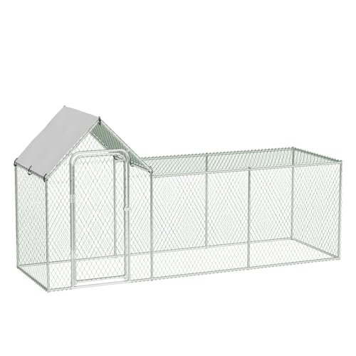 GarveeHome Robuster großer Hühnerstall aus Metall für den Außenbereich - Sicherer begehbarer...