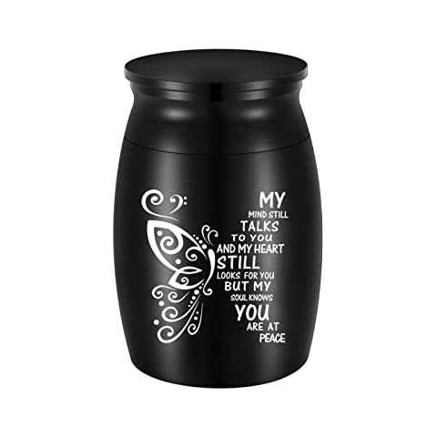 3 Inches Small Aluminum Keepsake Cremation Urn Butterfly Mini Cremation Urns for Ashes Aluminum Small Memorial Ashes Holder Cover