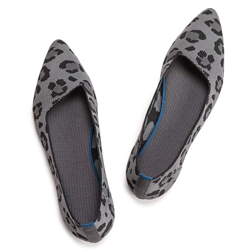 Frank Mully Womens Pointed Toe Flats Knit Dress Shoes Comfort Women Shoes Slip On Shoes for Woman Classic Softable Shoes Low Wedge