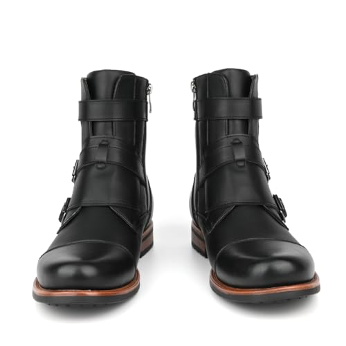 Men's Motorcycle Combat Boots Zipper Fashion Biker Boot Casual Boots for Men4