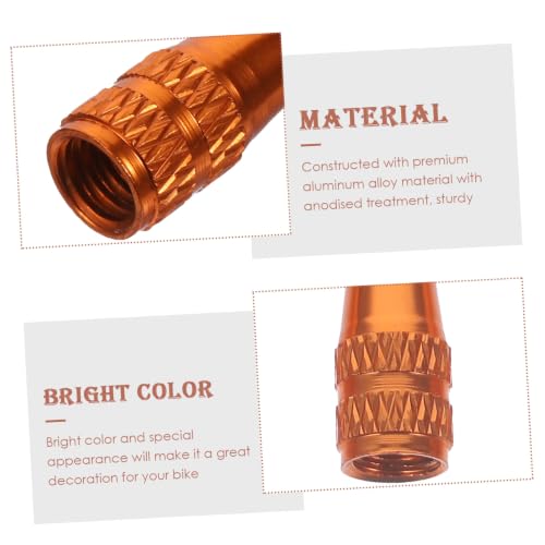 Tapas de válvula de aire para neumáticos de bicicleta Mikikit en aleación de aluminio color naranja miniatura 3