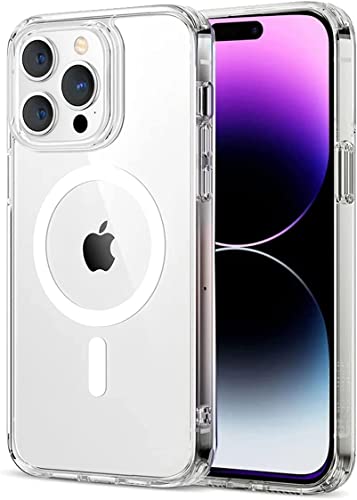 Kit Carregador Bateria Mag-Safe e Capa Capinha Clear Case Compatível iPhone 13 e 14, Plus, Pro e Pro