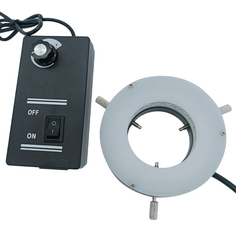 Microscope Microscope Illuminators LED Ring Light-Inner 40mm 3W LED Ring Light Source with Diffuser Brightness Adjustable 48 Beads Ring Lamp for Microscope Industrial Camera