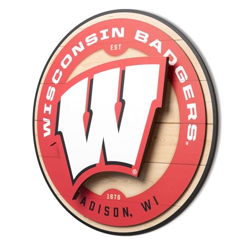 YouTheFan NCAA Wisconsin Badgers 3D Circle Backer Wall Art