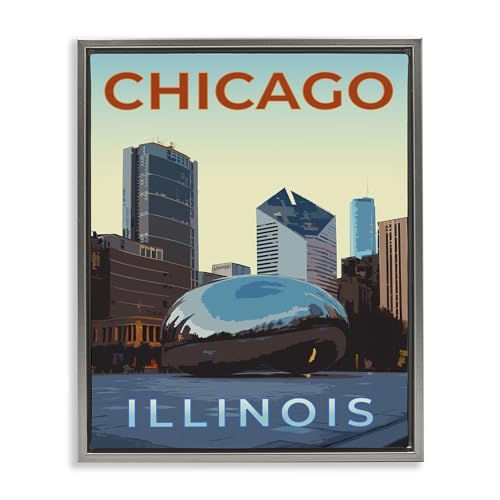 Chicago Bean Landmark Urban, 25 x 31 Inch Canvas in Floater Frame
