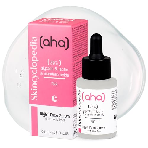 Skincyclopedia AHA Peeling Serum, Gesichtsserum mit 20% Glykol-, Lakt-, Mandel- und Polyhydroxysäuren, Chemisches Gesichtspeeling, Glycolic Acid Face Exfoliant, Gesichtspflege, 30ml