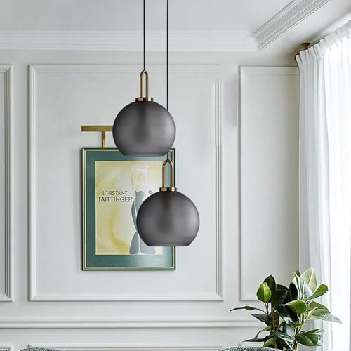 Lustre à source de lumière E27 avec suspension industrielle en verre créatif - 4