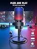 FIFINE Gaming Streaming Microphone, USB PC Desktop Mic with Controllable RGB, Mute Tap, Monitoring Headphone Jack, Gain Knob for Mac/PS4/PS5, Computer Condenser Mic for Video Podcasting Chatting-A8 #5