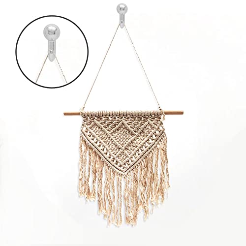Image of Metal Push Pin Hangers, 20 lbs Wall Hanging Nails Push Pins with Hooks, Picture Hanging Nails for Painting, Silver, 30 Pcs
