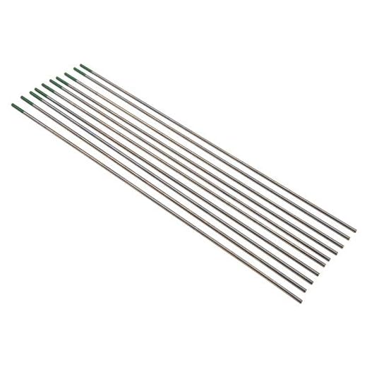 10st 1,6 mm WP-rod-volframelektrod, grön bågnål, Tig-svets-volfram, med stabil prestanda, för svetsning av tunn rostfritt stål, aluminium och legeringsprodukter