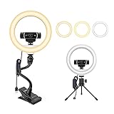 Smatree 8' LED Webcam Ring Light with Flexible Mount Stand & Tripod Stand,Dimmable Desktop Ring Light with 3 Light Modes for Logitech Webcam C920 C922x C930e Brio 4K C925e C922 C930 C615