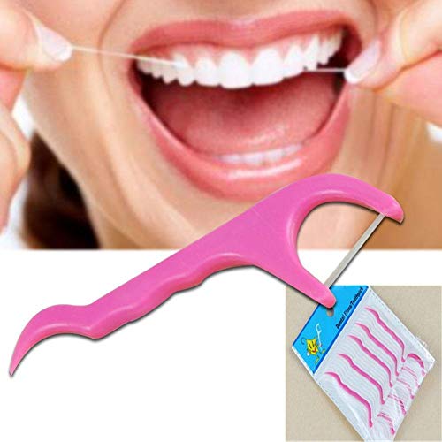 Image of AVNISH 40pcs of Dental Floss With Handle Flosser For Teeth Flossing Thread Toothpick Mounth Cleaning Tool (Pack of 2) Tooth Cleaning Disposable Teeth Flossing Thread Toothpicks Healthy and Breath Gums